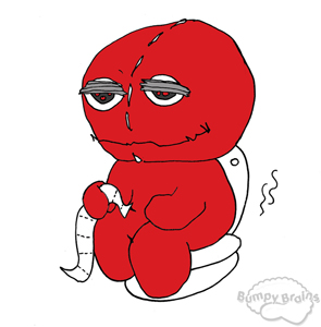 Vinny on toilet